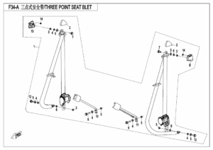F34-A THREE POINT SEAT BELT