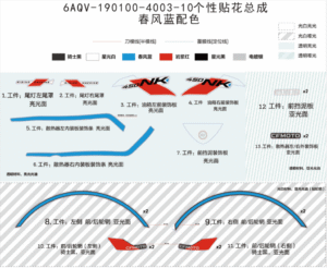 F19-B DECAL KITS(ZEPHYR BLUE)
