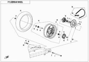 F11-A REAR WHEEL(RIM-MATTE BLACK-METZELER)