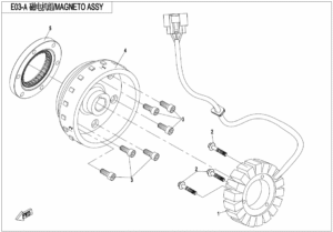 E03-A MAGNETO ASSY.(WITHOUT EPS)