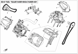E02-V2 CYLINDER HEAD AND CYLINDER ASSY.