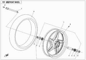 F07-A FRONT WHEEL(RIM-MATTE BLACK-METZELER)