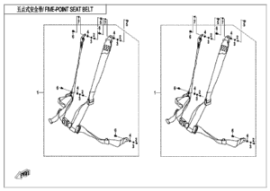 F34-B-V2 5-POINT SEAT BELT