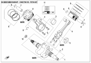 E04 CRANKSHAFT @^ CONNETING GOD @^ PISTON ASSY