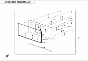 F80-2 REAR WINDSHIELD ASSY