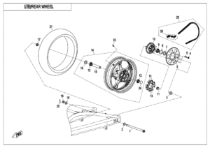 F11-B REAR WHEEL(SILVER BLACK-RIM)