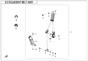 F34-1-A SEAT BELT ASSY(DEIVER_FOR THREE SEATS)