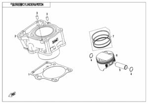 E02-3 CYLINDER @^ PISTON