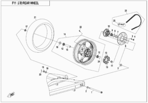 F11-A REAR WHEEL(REAR RIM-MATTE BLACK)