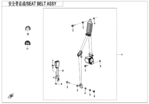 F34-1-B SEAT BELT ASSY(DEIVER_FOR TWO SEATS)