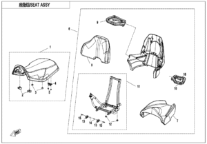 F13-B SEAT -BLACK AND GRAY