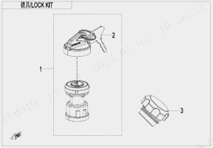 F01-B-V2 LOCK KIT(FUEL TANK CAP WITHOUT KEYHOLE)