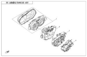 E01 CRANCKCASE ASSY