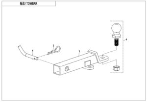 F40 TOWBAR(LONG, PIN SHAFT CONNECTION )