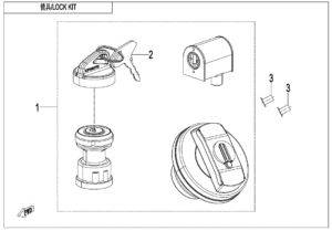 F01-A-V2 LOCK KIT(FUEL TANK CAP WITH KEYHOLE)