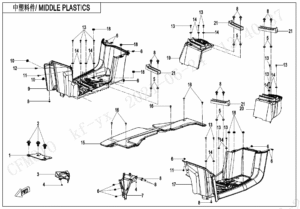 F04-3-B MIDDLE PLASTICS(WITHOUT GEARSHIFT LOCK)