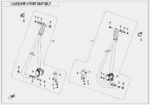 F34-A-V2 3-POINT SEAT BELT