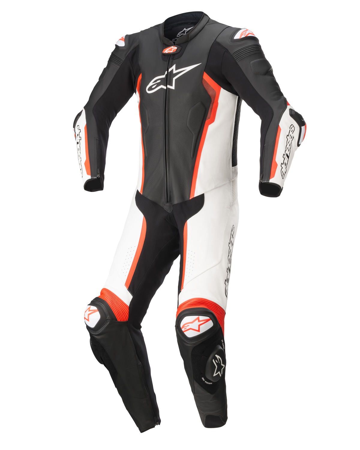 jednodílná kombinéza MISSILE 2, TECH-AIR kompatibilní, ALPINESTARS (černá/bílá/červená fluo)