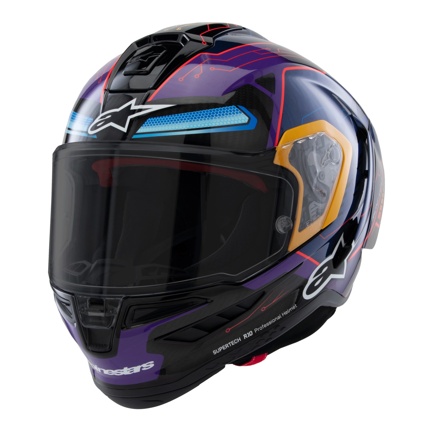 přilba SUPERTECH R10 limitovaná edice MARTINATOR JORGE MARTIN, ALPINESTARS (modrá/fialová/červená/žlutá)