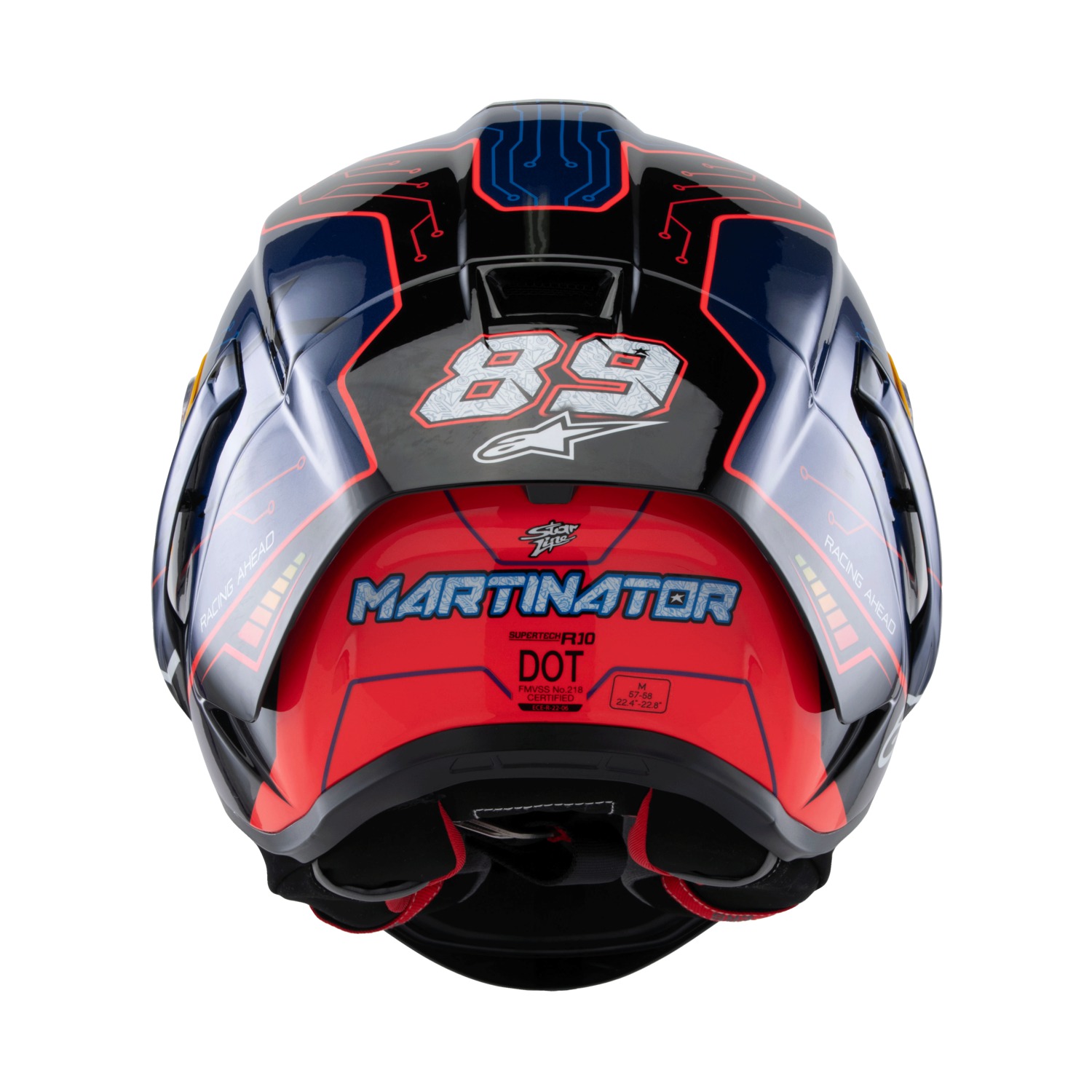 přilba SUPERTECH R10 limitovaná edice MARTINATOR JORGE MARTIN, ALPINESTARS (modrá/fialová/červená/žlutá) - Obrázek 3