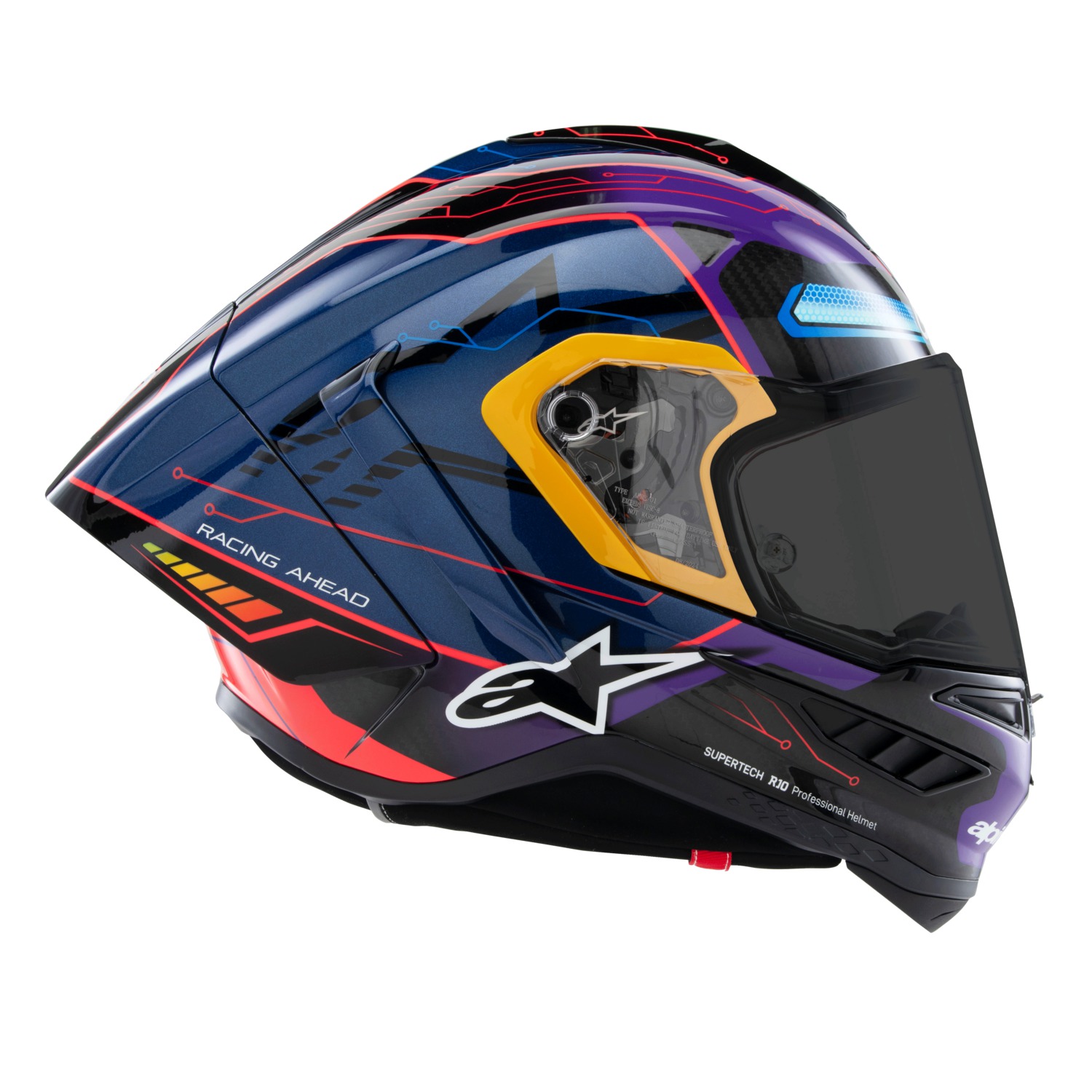 přilba SUPERTECH R10 limitovaná edice MARTINATOR JORGE MARTIN, ALPINESTARS (modrá/fialová/červená/žlutá) - Obrázek 5
