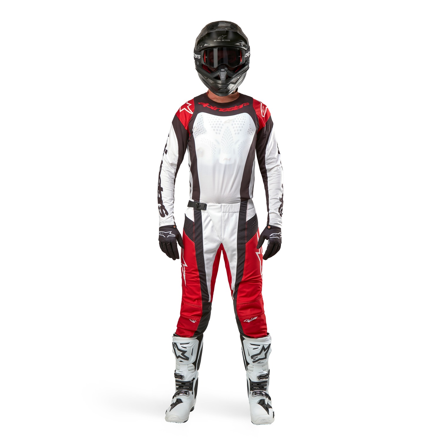 kalhoty TECHSTAR OCURI, ALPINESTARS (červená/bílá/černá) - Obrázek 3