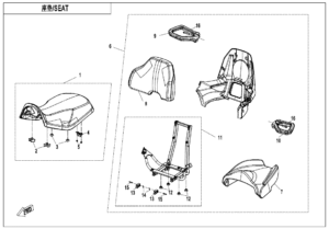 F13-B SEAT(BLACK AND GRAY)