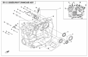 E01-2 RIGHT CRANKCASE ASSY(NEW)