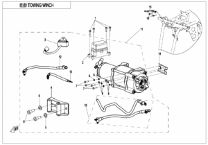 F15-2-B-V1 TOWING WINCH(WITH NYLON ROPE)
