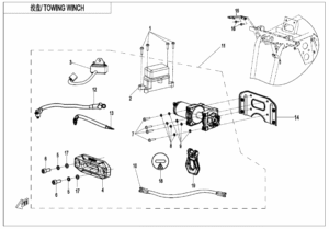 F15‑2-B‑V4 TOWING WINCH(NYLON ROPE, ALUMINUM HOLDER)