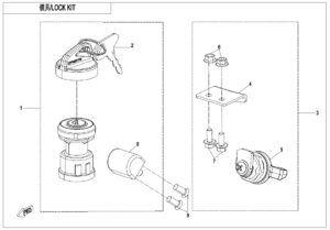 F01-B LOCK KIT(WITH STEERING WHEEL LOCK)
