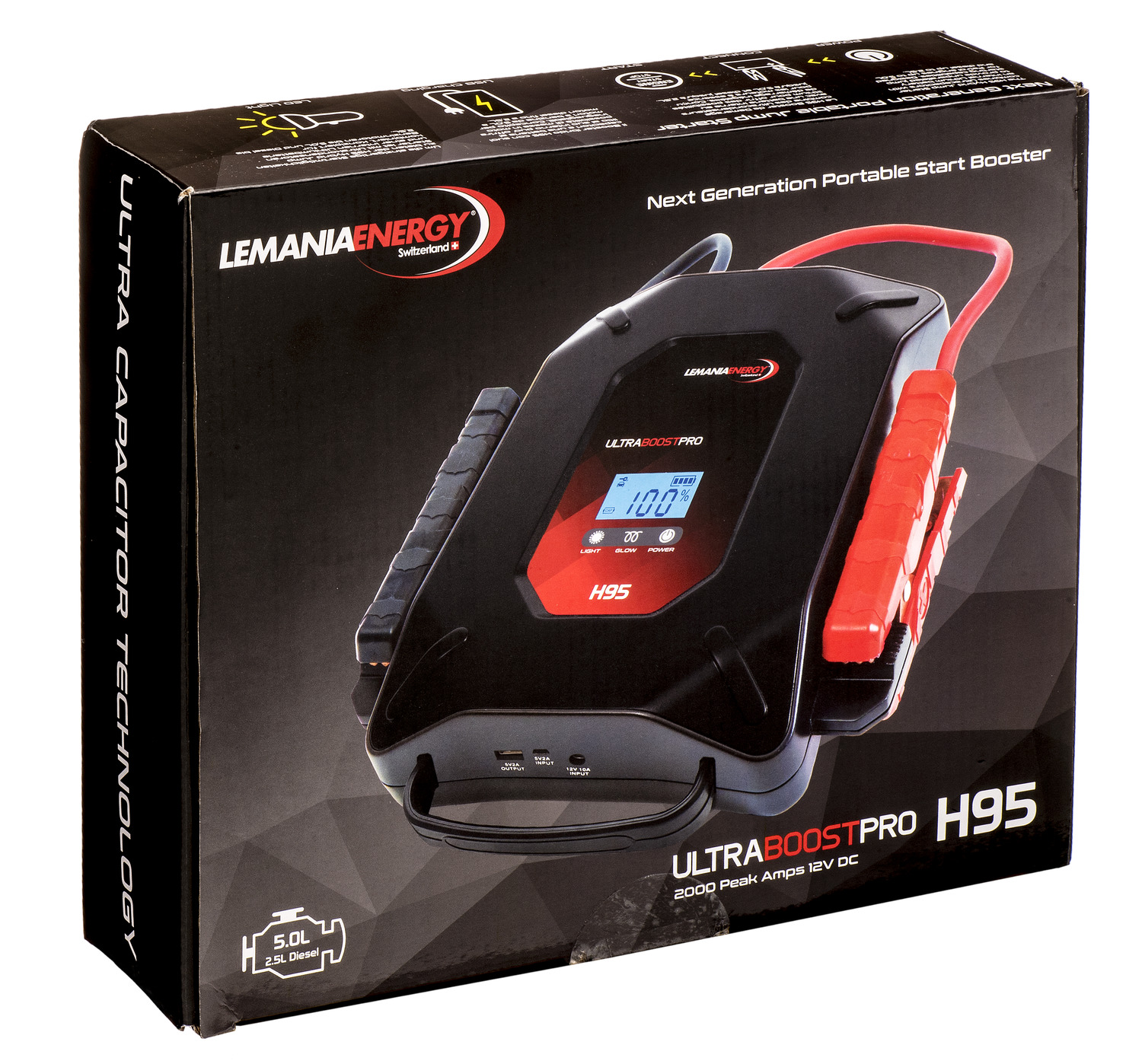 výkonný hybridní startovací booster H95 12V LEMANIA ENERGY - Obrázek 3