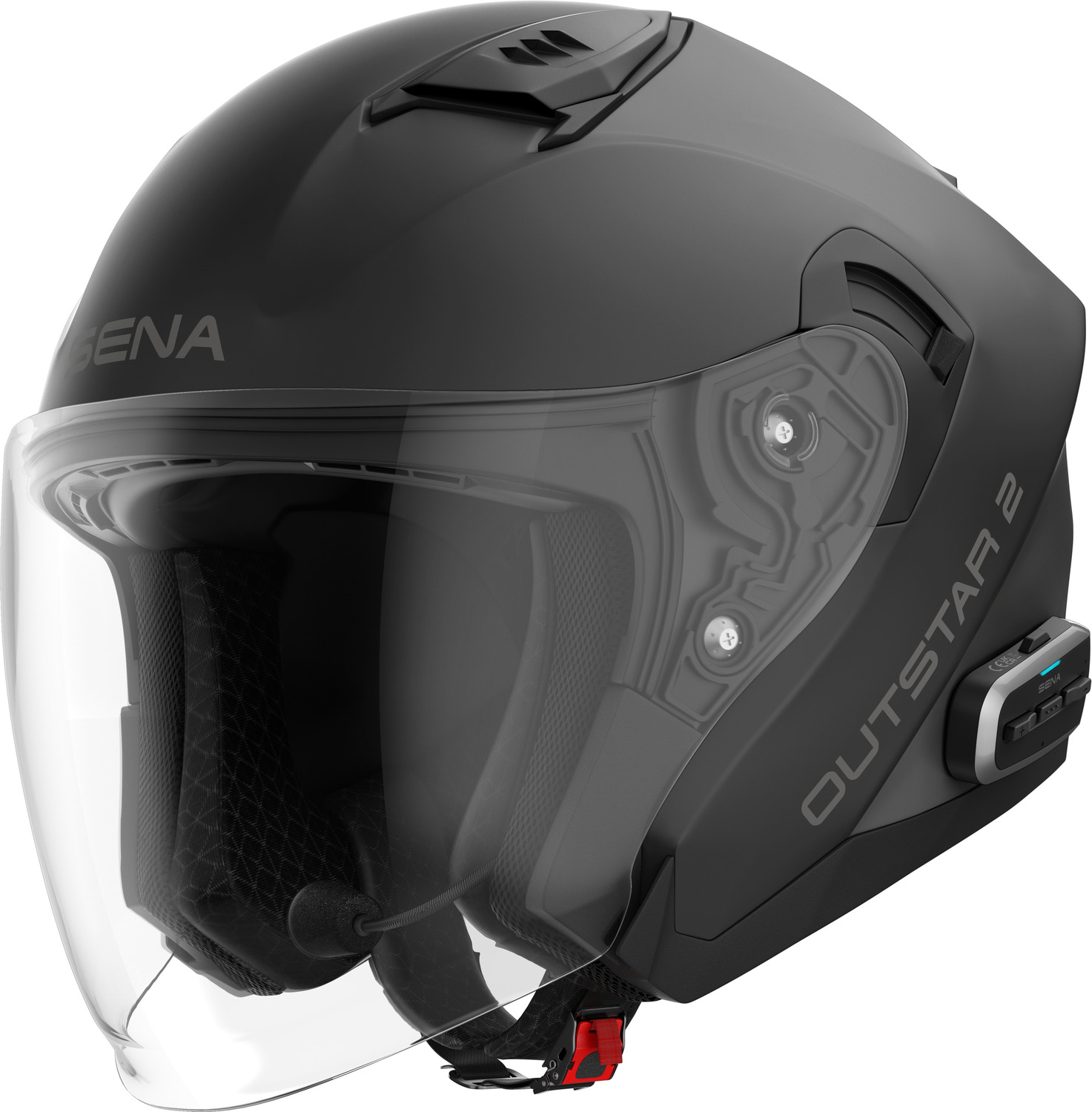 Mesh přilba s headsetem Outstar 2, SENA (matná černá)