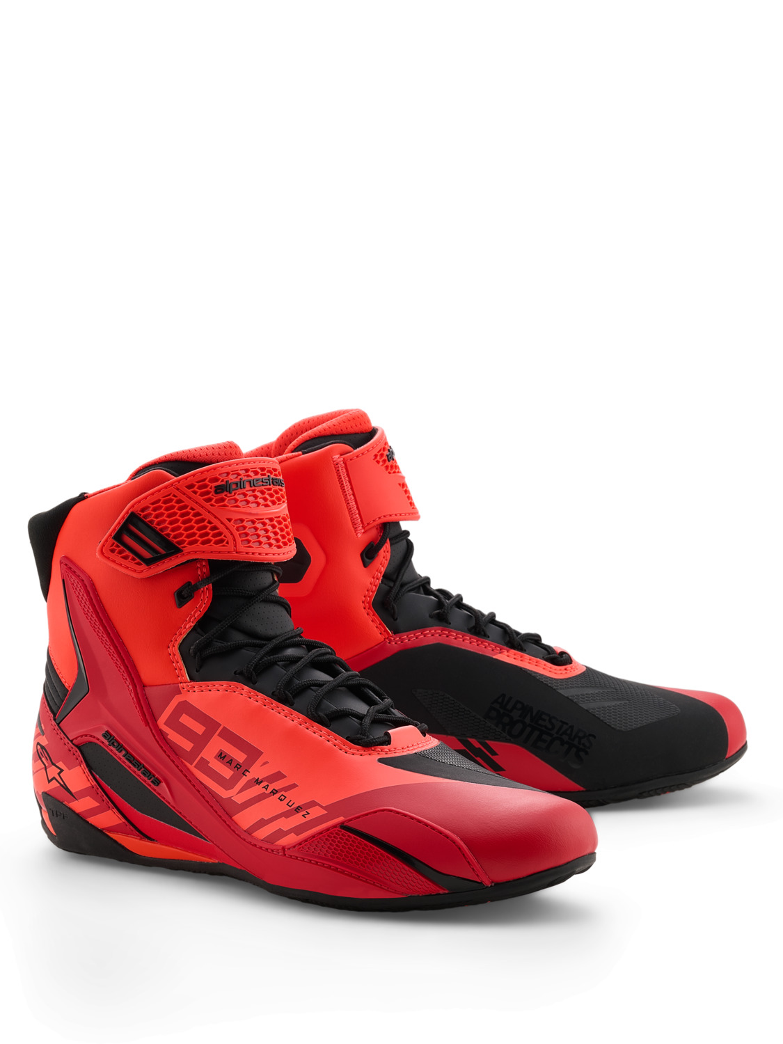 boty FASTER-4 MM93 kolekce, ALPINESTARS (červená fluo/červená/černá) 2026
