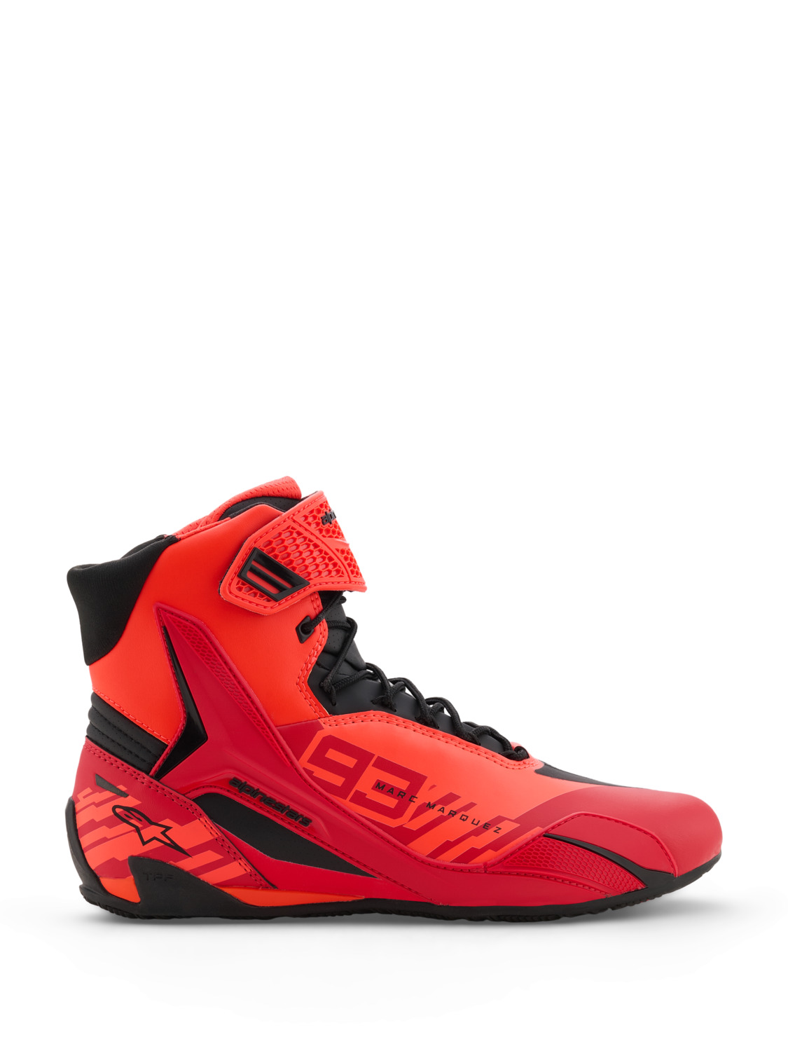boty FASTER-4 MM93 kolekce, ALPINESTARS (červená fluo/červená/černá) 2026 - Obrázek 2
