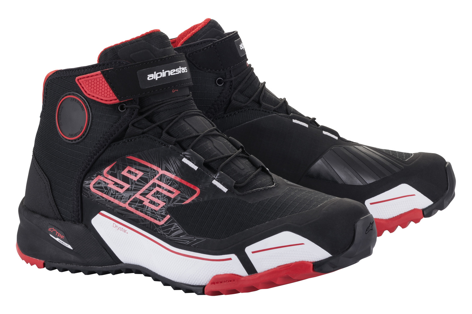 boty CR-X DRYSTAR MM93 kolekce, ALPINESTARS (černá/červená/bílá) 2026