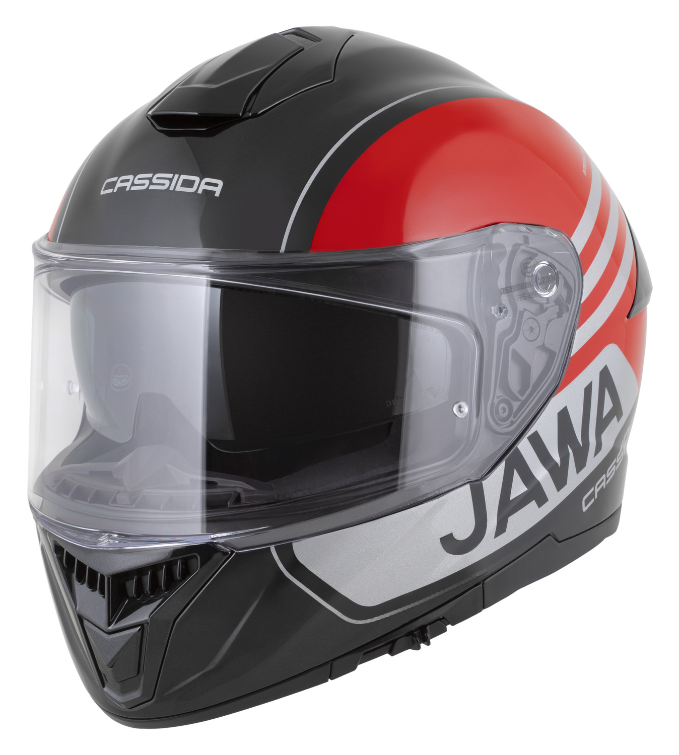 přilba Integral GT 2.1 Jawa Sport, CASSIDA (černá/červená perleť/stříbrná) - Obrázek 2