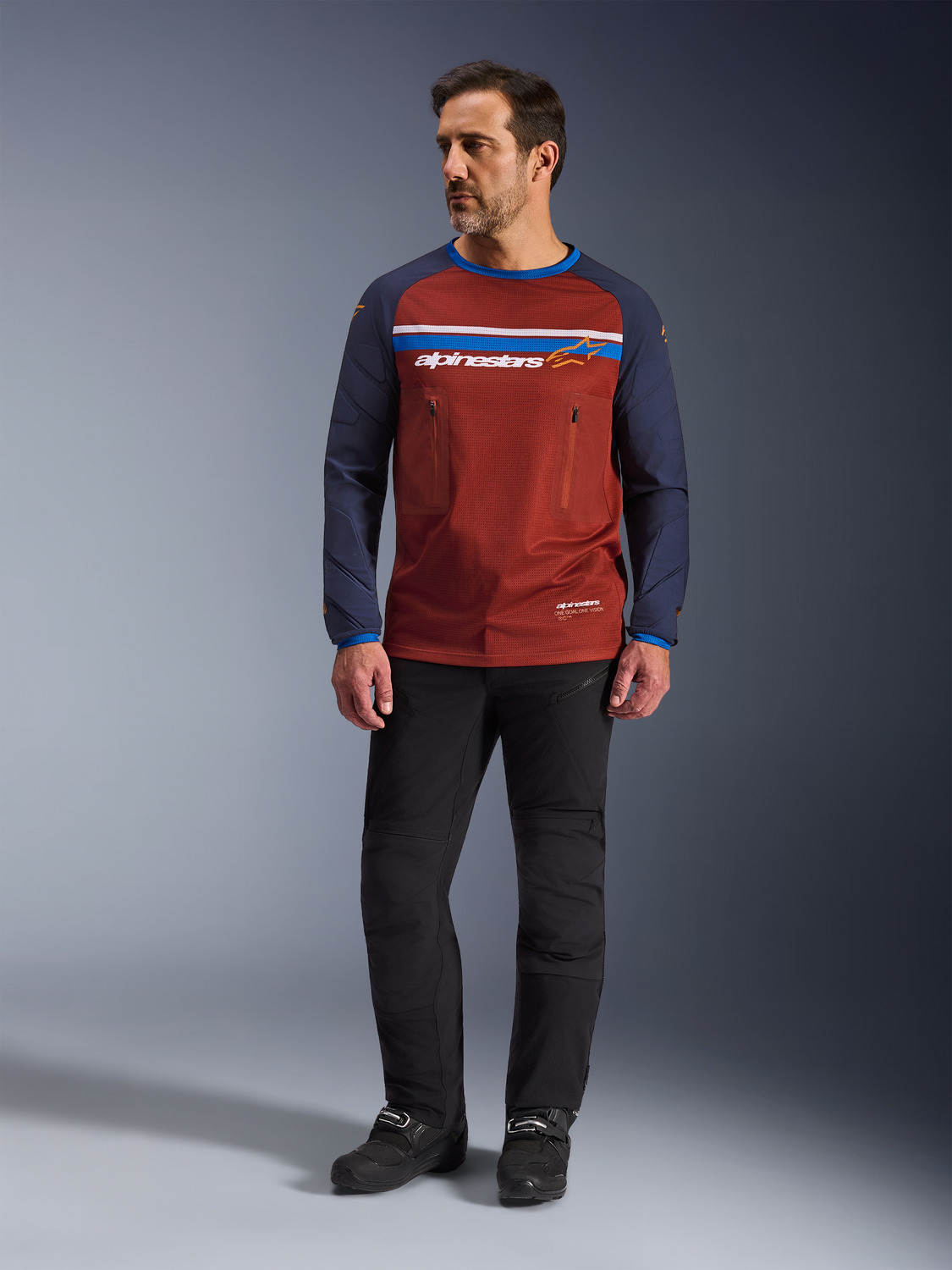 dres MAXDURA DUAL, ALPINESTARS (oranžová/tmavě modrá) 2026 - Obrázek 5