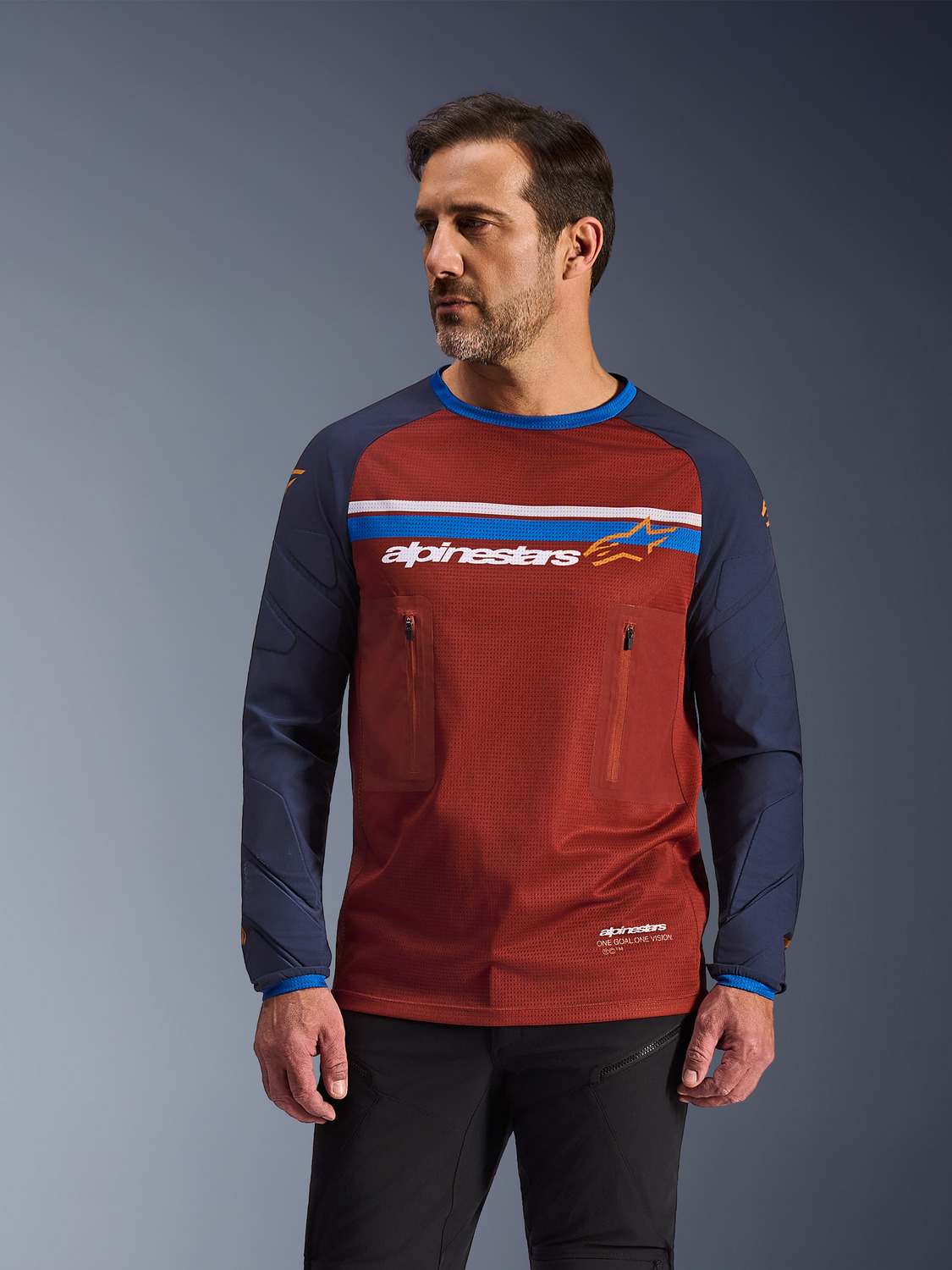 dres MAXDURA DUAL, ALPINESTARS (oranžová/tmavě modrá) 2026 - Obrázek 6