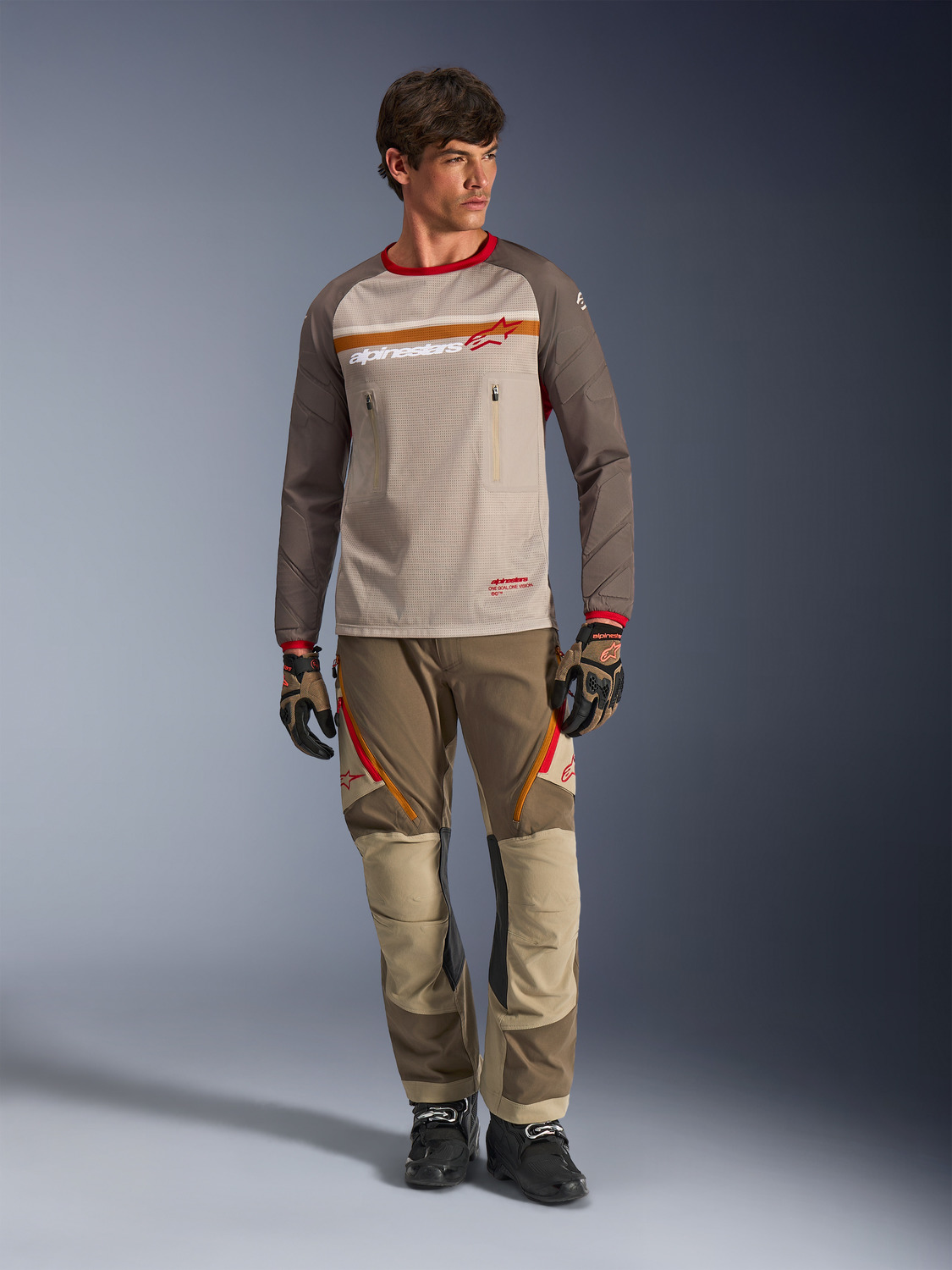 dres MAXDURA DUAL, ALPINESTARS (hnědá/oranžová) 2026 - Obrázek 5