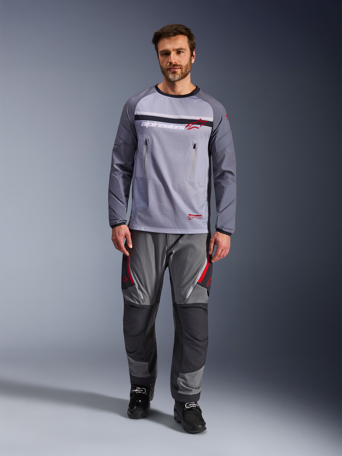 dres MAXDURA DUAL, ALPINESTARS (světle šedá/tmavě šedá/oranžová) 2026 - Obrázek 4