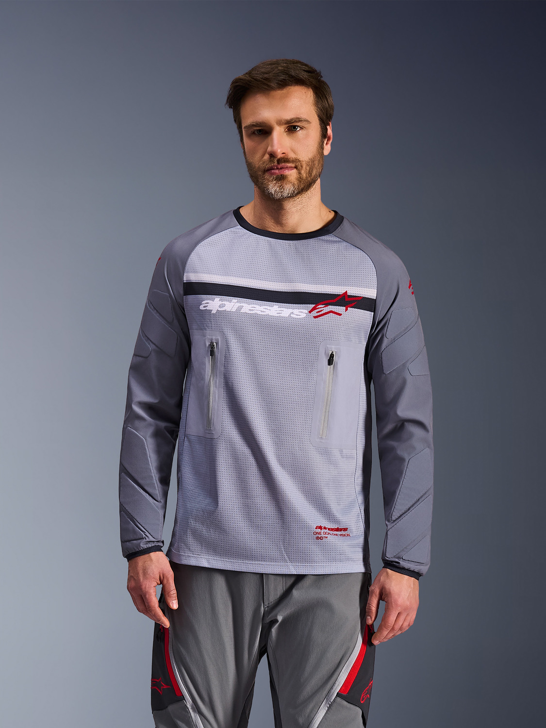 dres MAXDURA DUAL, ALPINESTARS (světle šedá/tmavě šedá/oranžová) 2026 - Obrázek 5