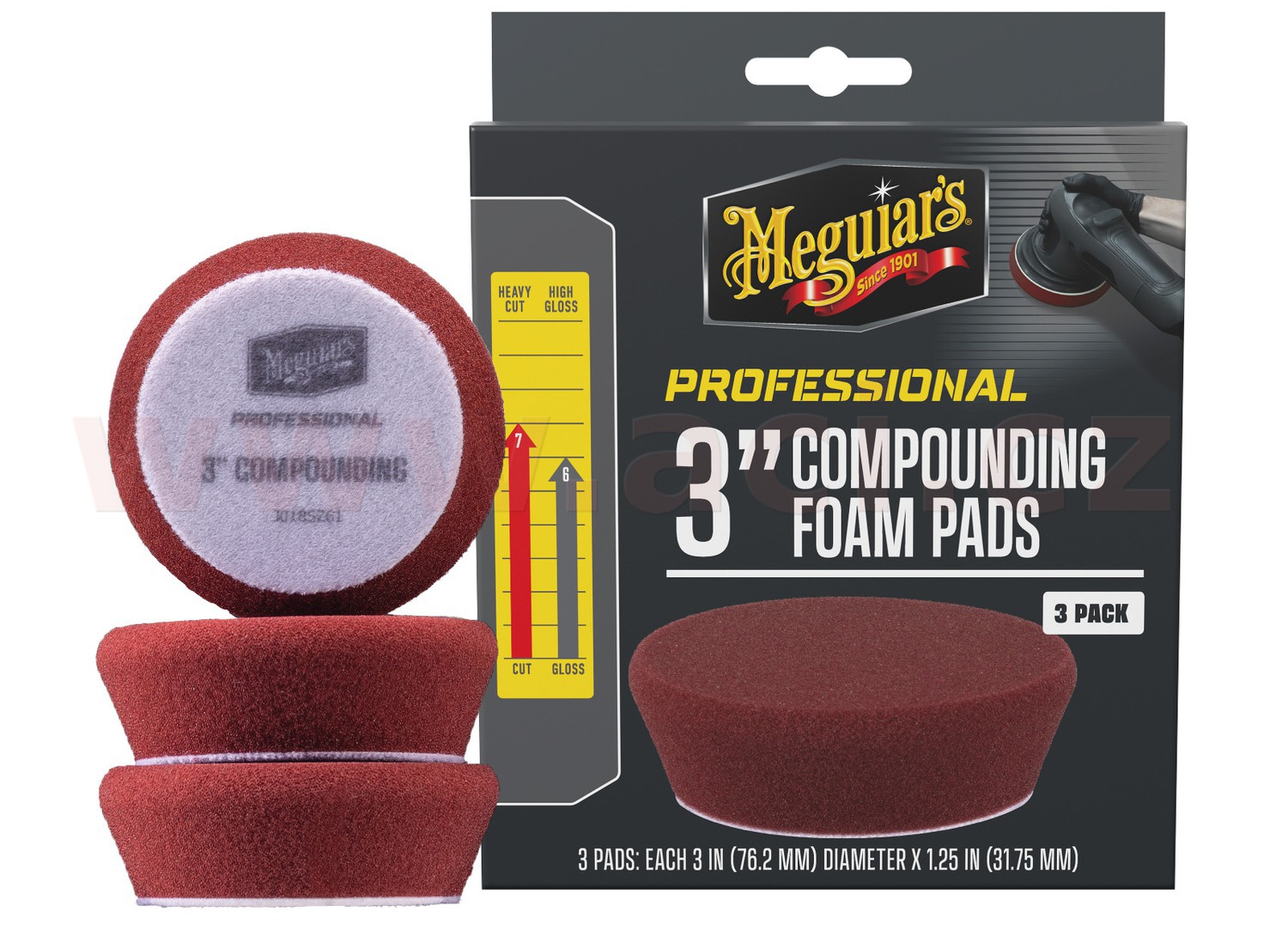 Meguiar's Professional Compound Foam Pad 3" pěnové korekční kotouče, 3ks 3" / 75 mm