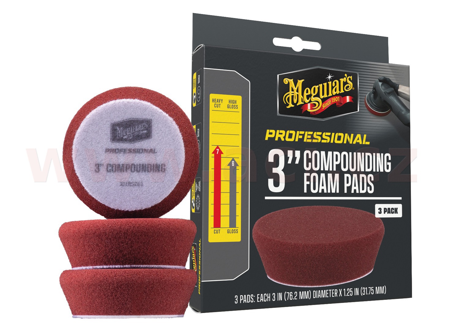 Meguiar's Professional Compound Foam Pad 3" pěnové korekční kotouče, 3ks 3" / 75 mm - Obrázek 2