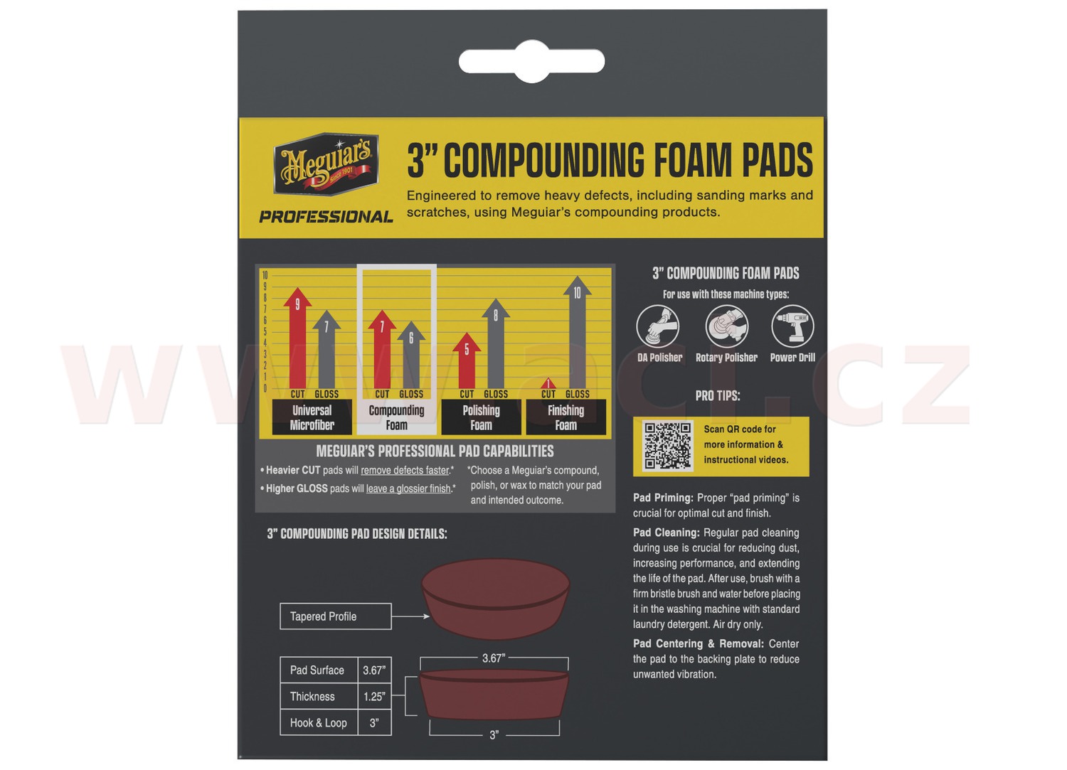 Meguiar's Professional Compound Foam Pad 3" pěnové korekční kotouče, 3ks 3" / 75 mm - Obrázek 3