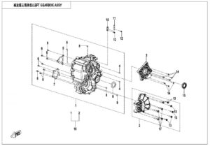 E01-5-V2 LEFT GEARBOX ASSY