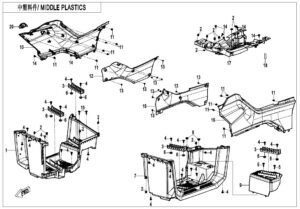 F04-3-B-V2 MIDDLE PLASTICS(WITH GEARSHIFT LOCK)