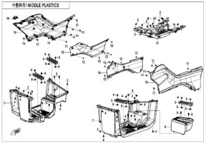 F04-3-B-V1 MIDDLE PLASTICS(WITH GEARSHIFT LOCK)