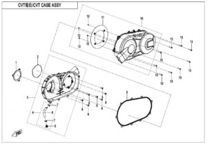 E01-3 CVT CASE ASSY