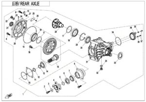 F33-A-V2 REAR AXLE(WITHOUT DIFFERENTIAL)
